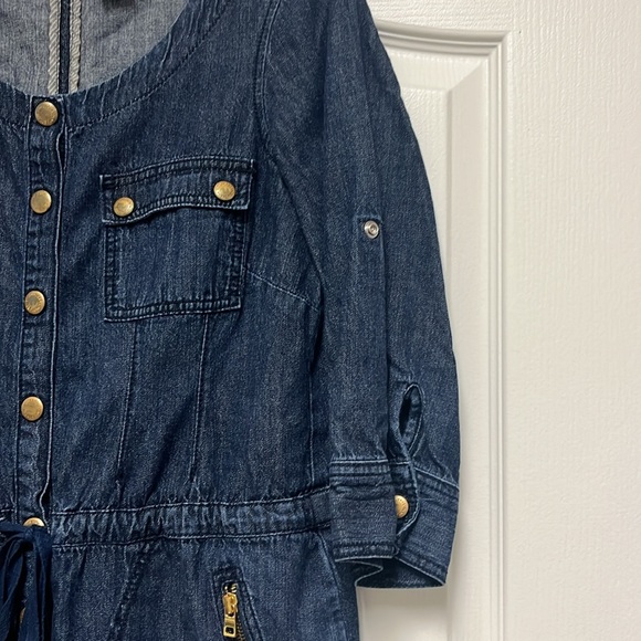 DKNY Denim Cinch Waist Denim Dress - Picture 5 of 13